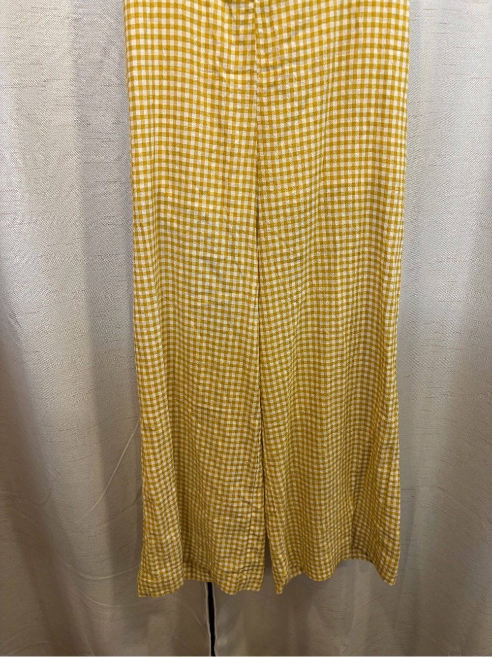 Essue Yellow Gingham Button-Front Jumpsuit - Picture 3 of 10